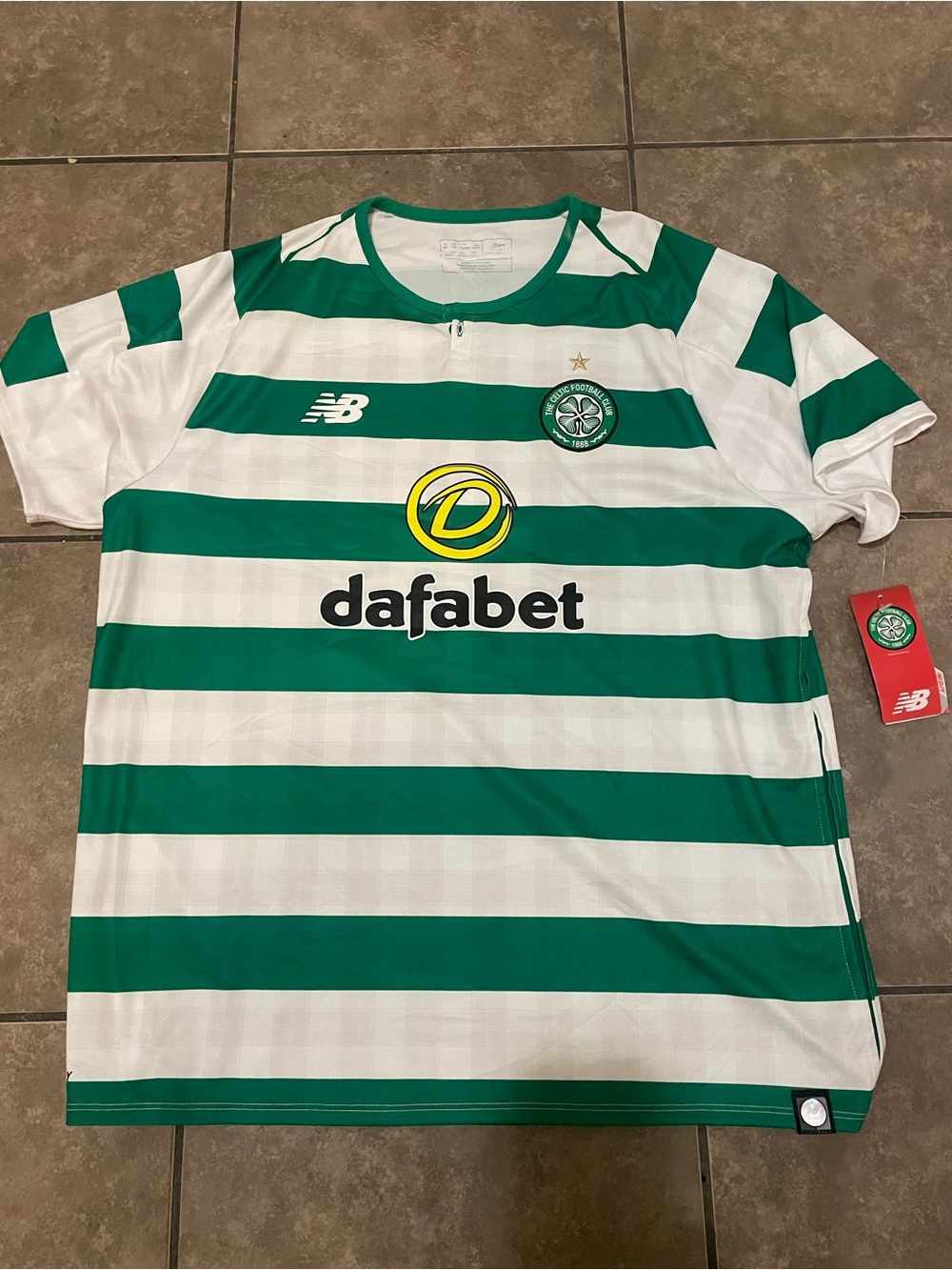 New Balance Green & White Soccer Jersey with Club Crest